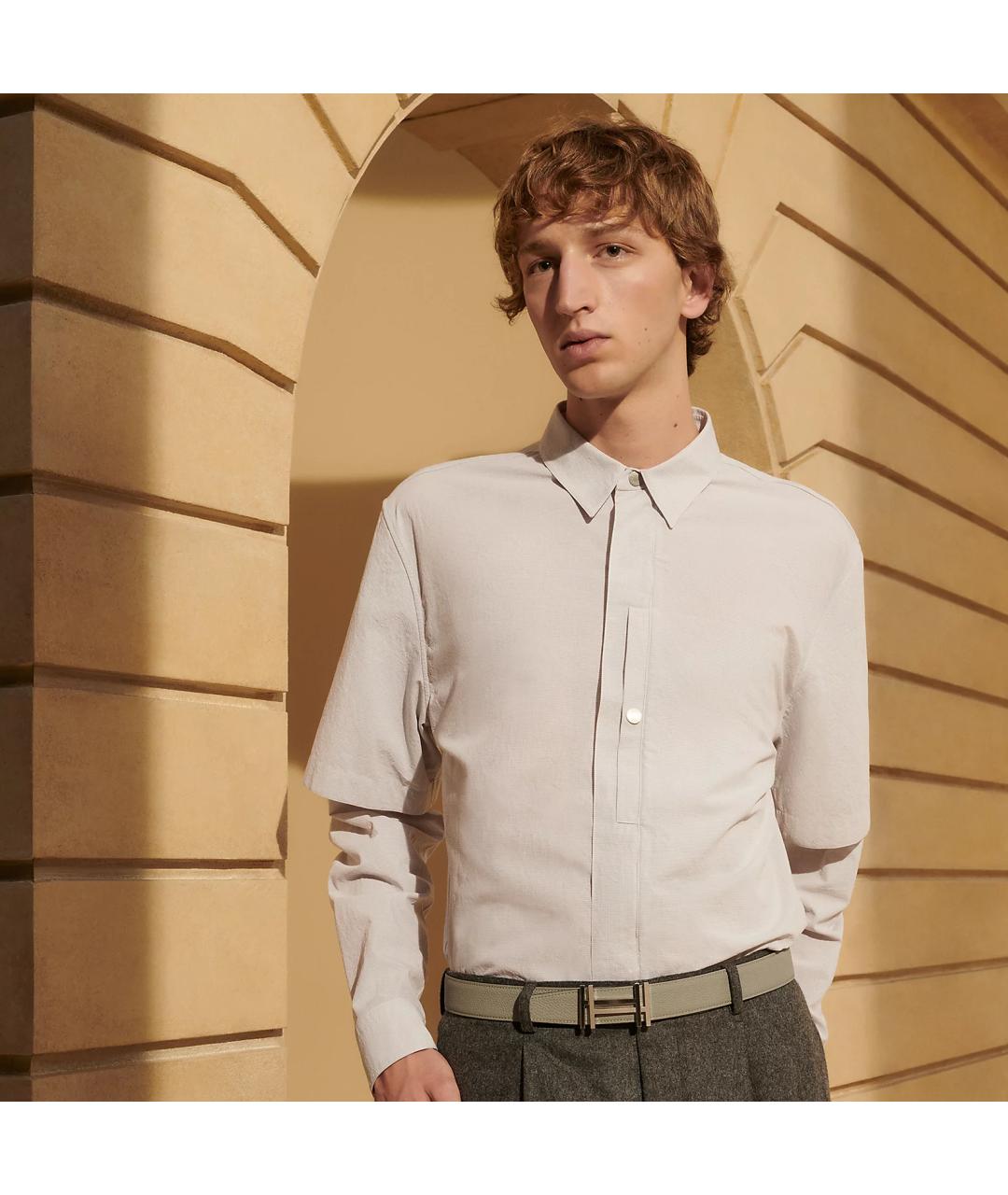 HERMES Бирюзовый кожаный ремень, фото 3