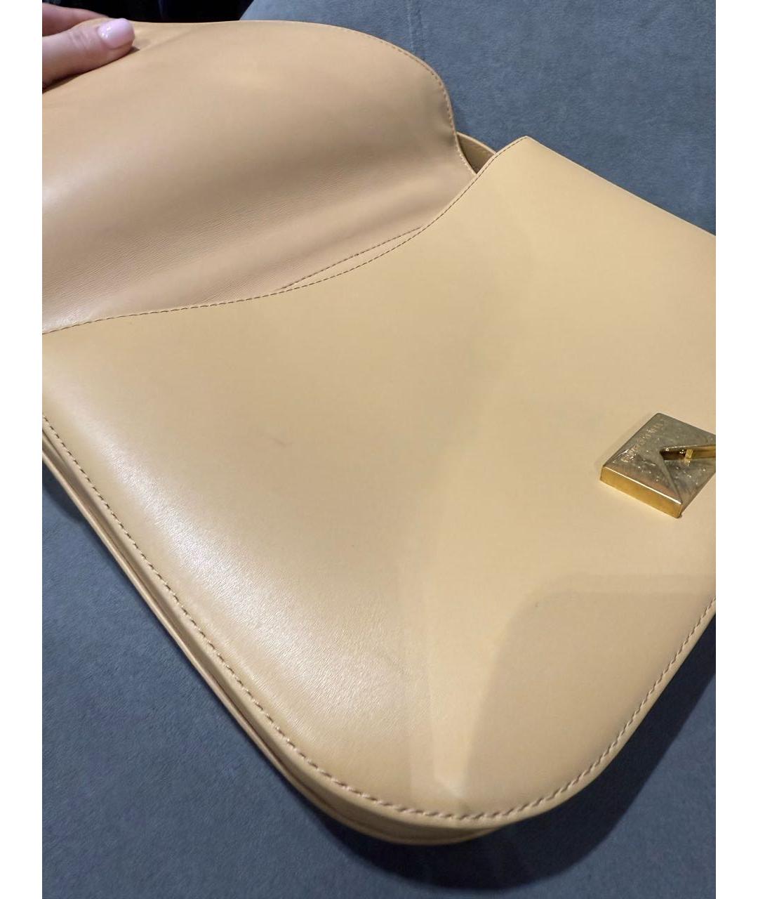 BOTTEGA VENETA Бежевая кожаная сумка через плечо, фото 5