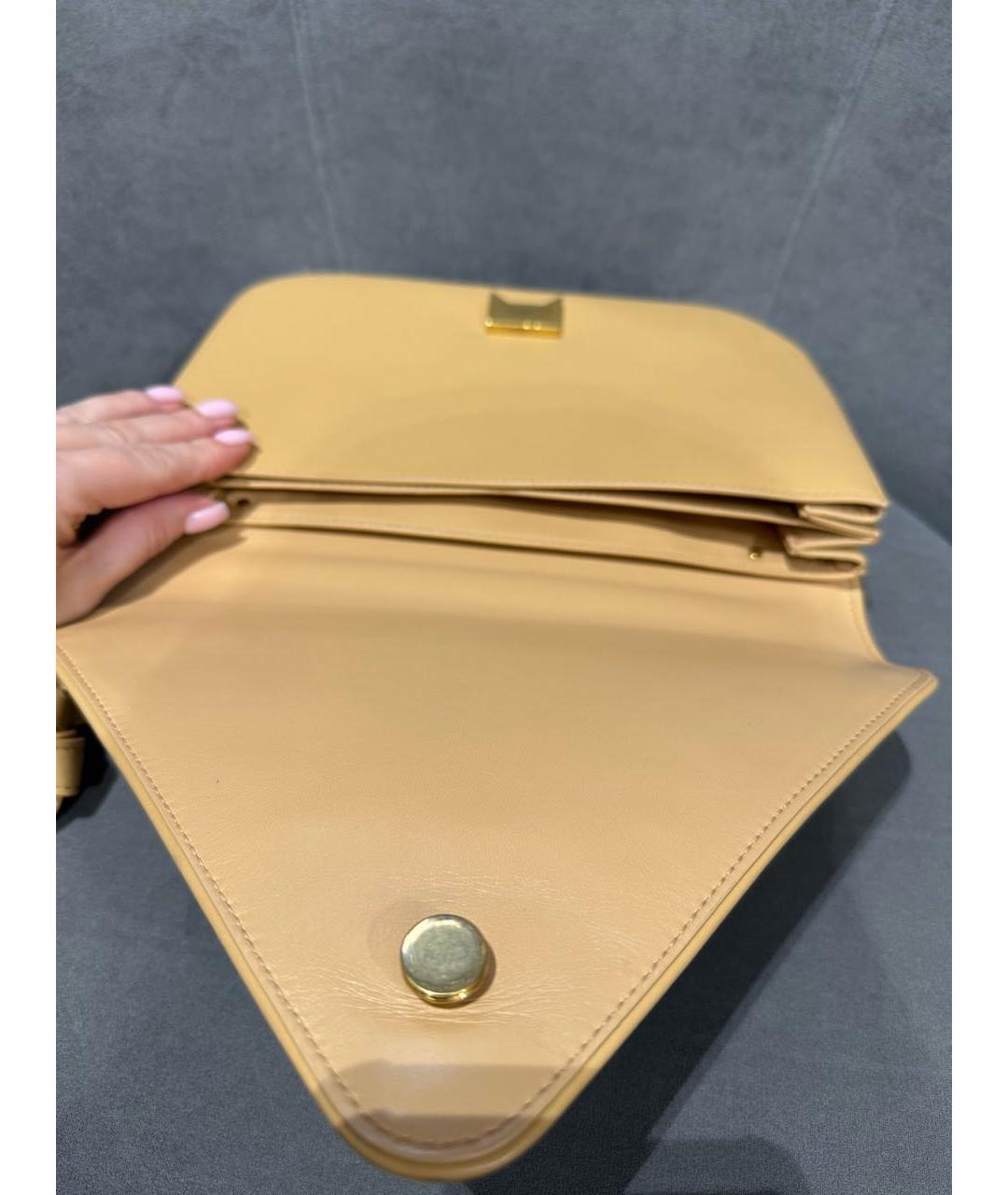 BOTTEGA VENETA Бежевая кожаная сумка через плечо, фото 7