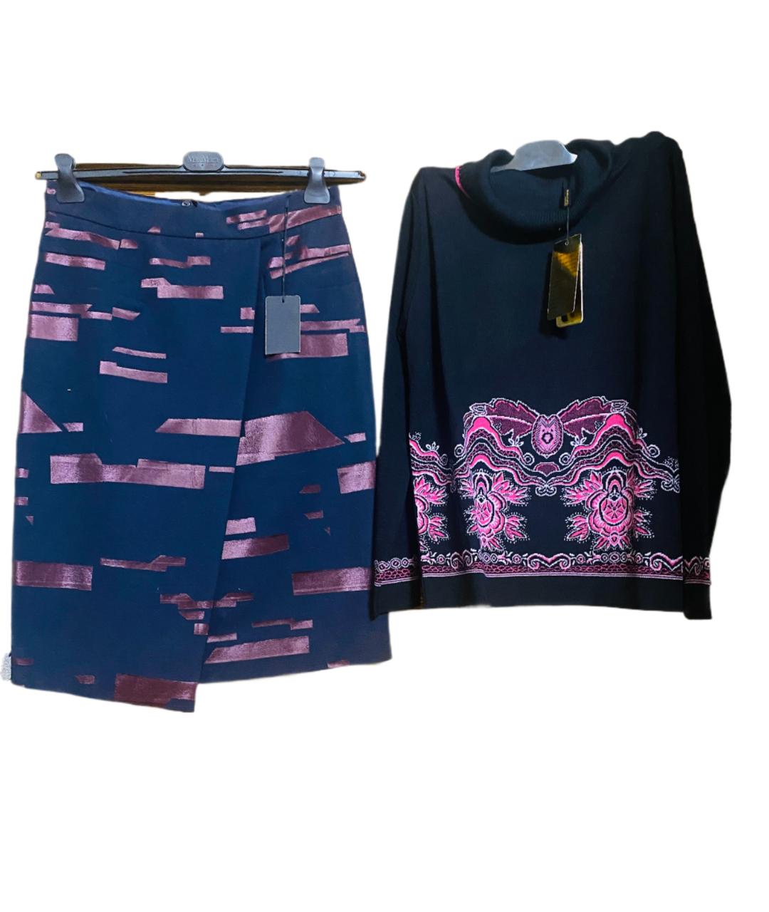 ESCADA Темно-синий вискозный костюм с юбками, фото 8