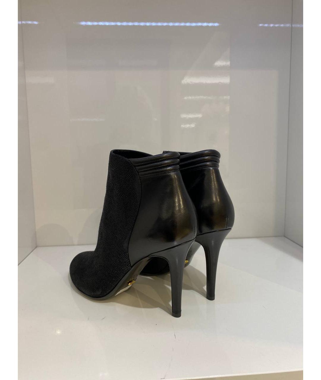 SERGIO ROSSI Черные кожаные ботинки, фото 3