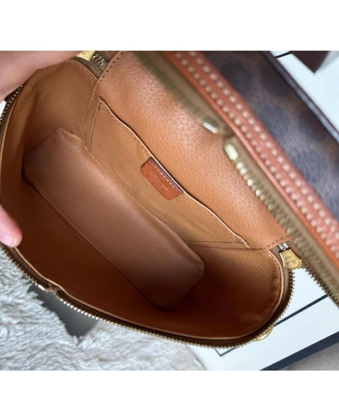 CELINE Коричневая кожаная сумка через плечо, фото 4