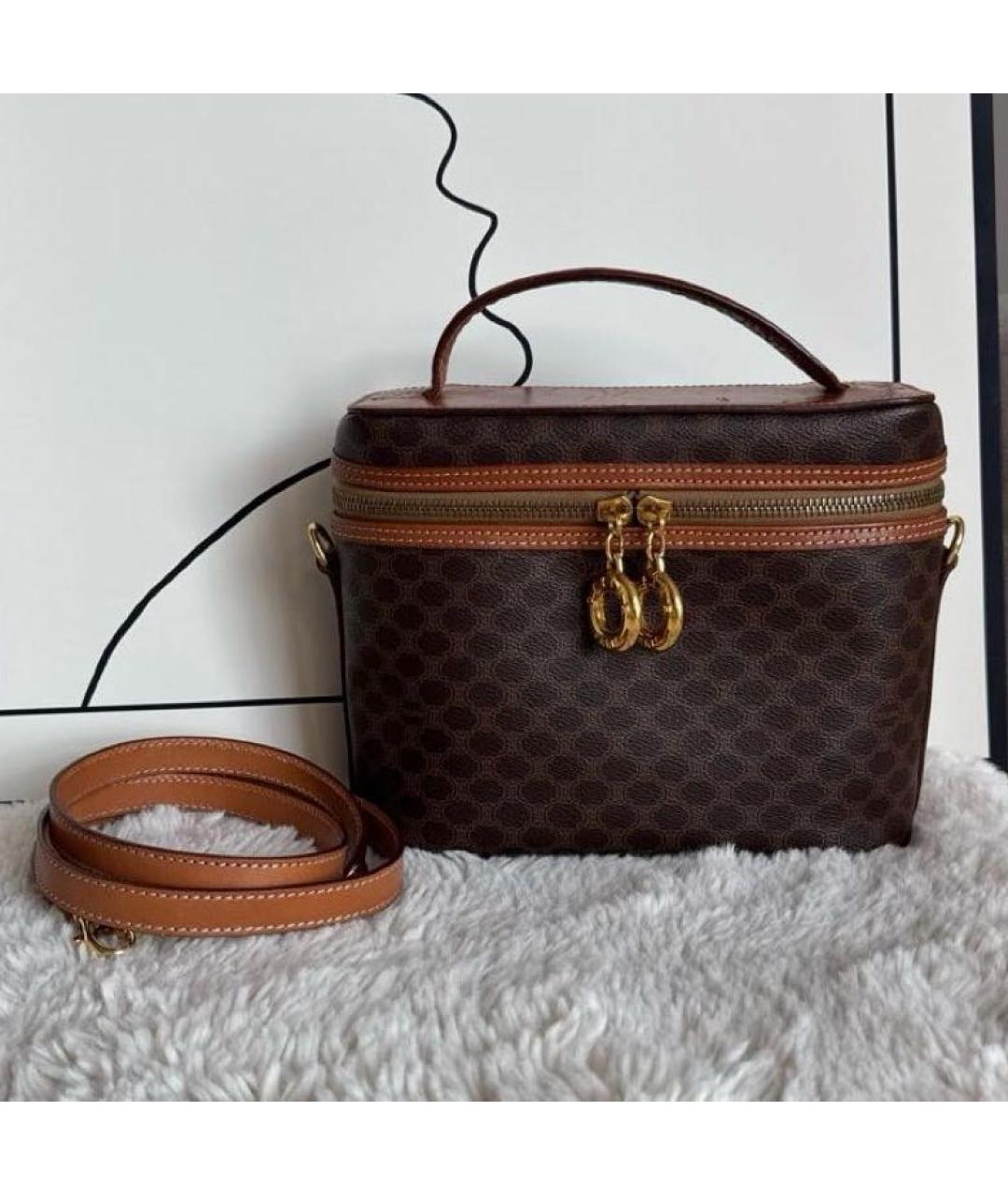 CELINE Коричневая кожаная сумка через плечо, фото 5