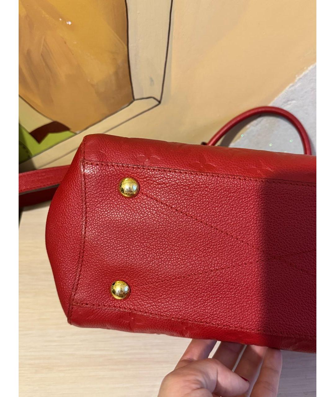 LOUIS VUITTON Красная кожаная сумка с короткими ручками, фото 8