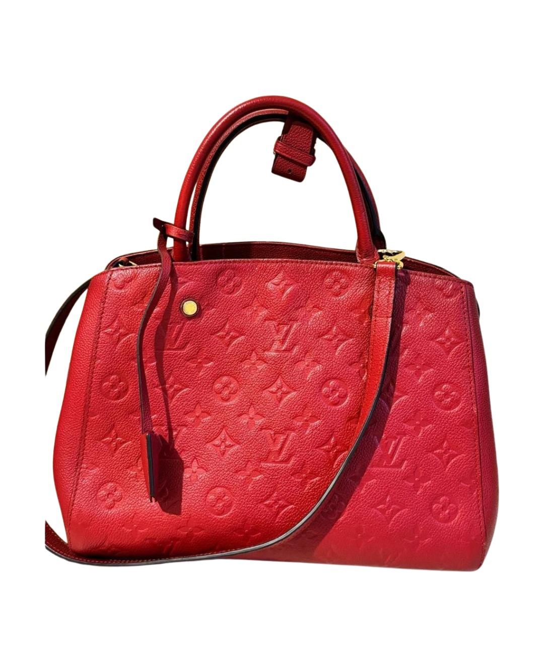 LOUIS VUITTON Красная кожаная сумка с короткими ручками, фото 1