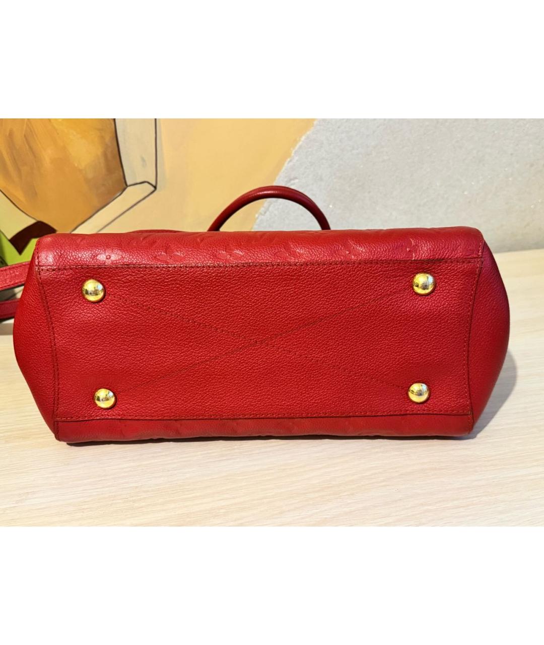LOUIS VUITTON Красная кожаная сумка с короткими ручками, фото 5