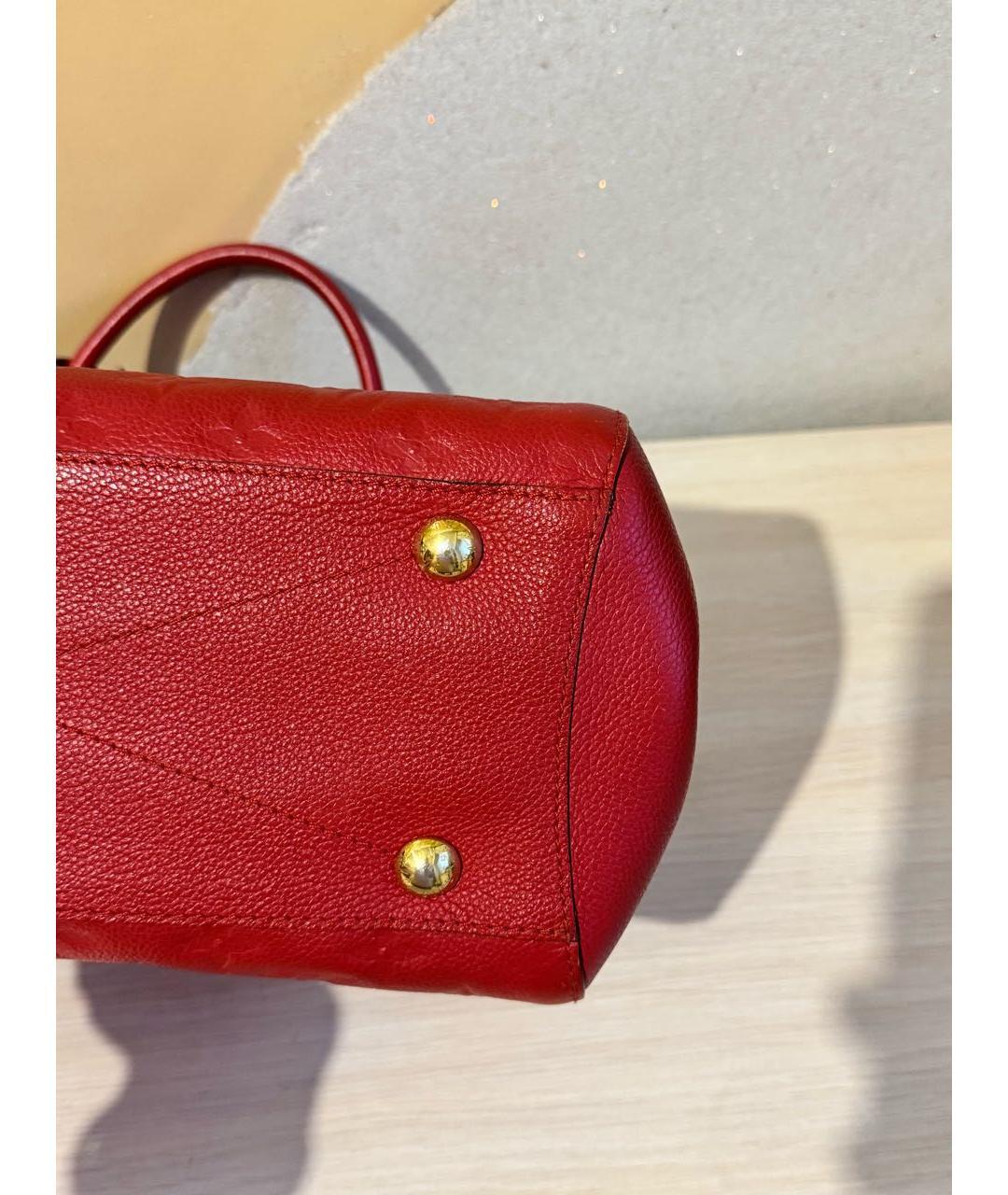 LOUIS VUITTON Красная кожаная сумка с короткими ручками, фото 7