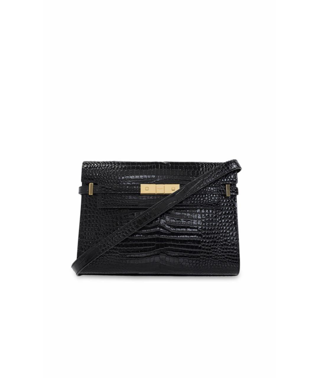 SAINT LAURENT Черная кожаная сумка через плечо, фото 5