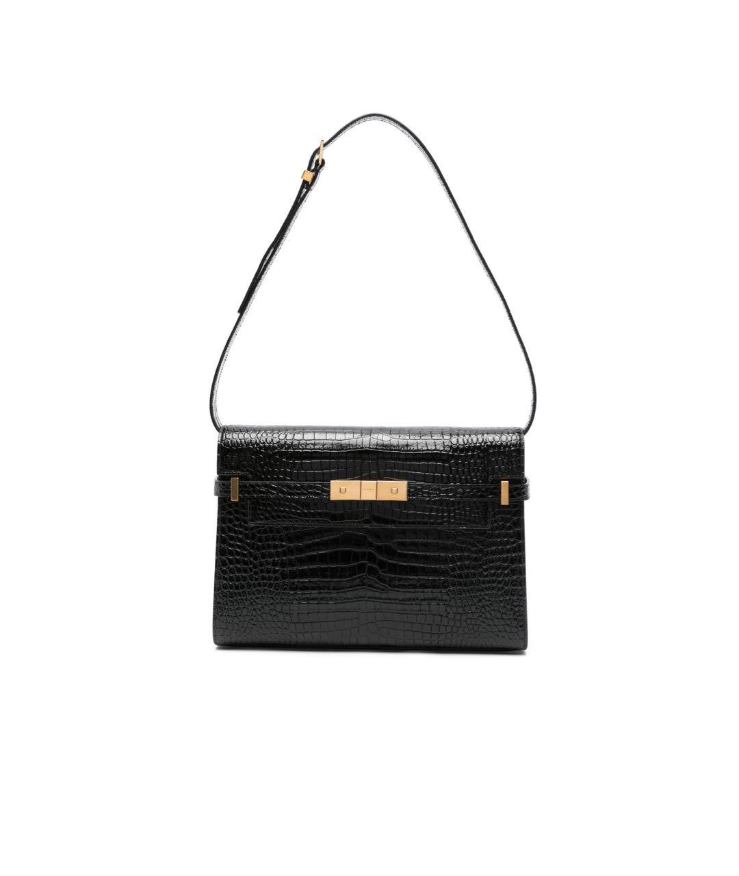 SAINT LAURENT Черная кожаная сумка через плечо, фото 7