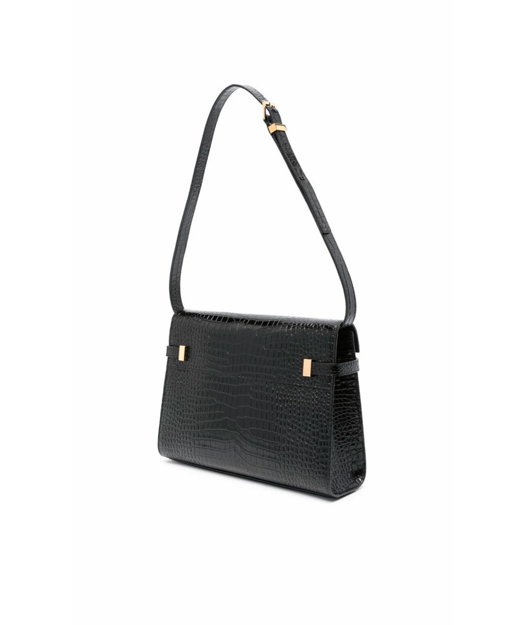 SAINT LAURENT Черная кожаная сумка через плечо, фото 4