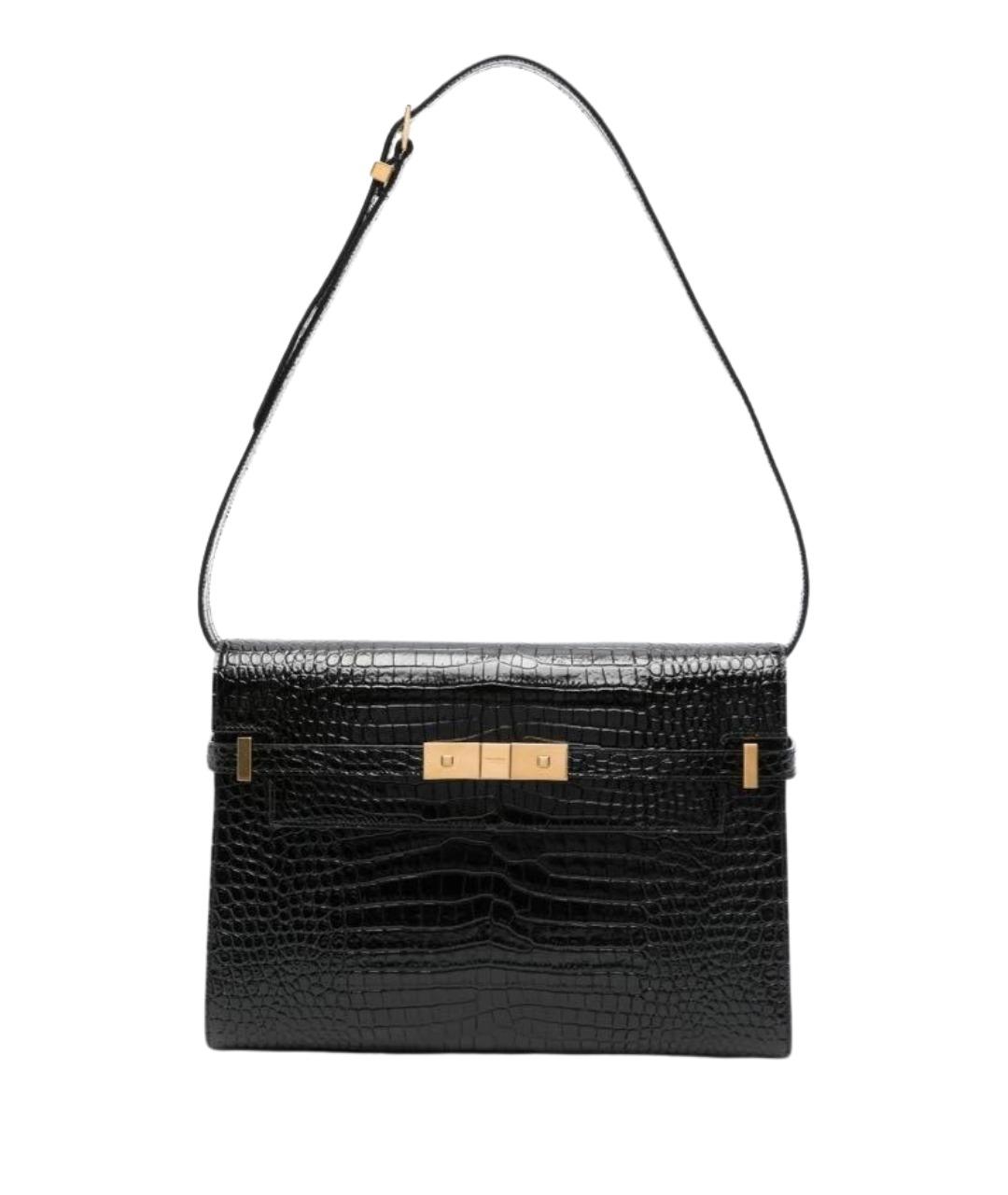 SAINT LAURENT Черная кожаная сумка через плечо, фото 1