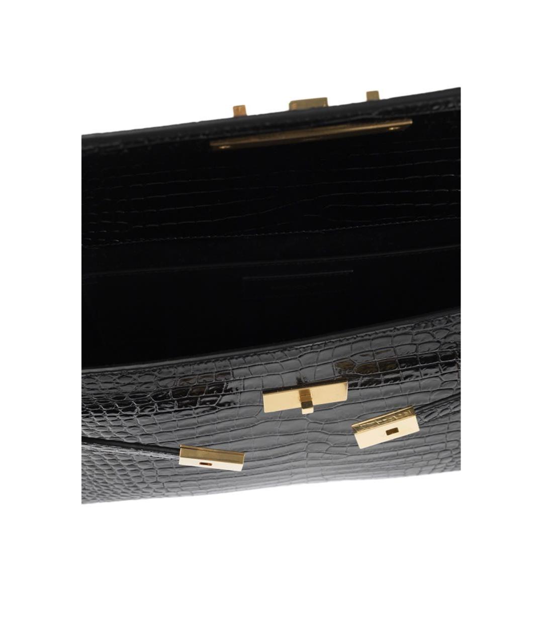 SAINT LAURENT Черная кожаная сумка через плечо, фото 6