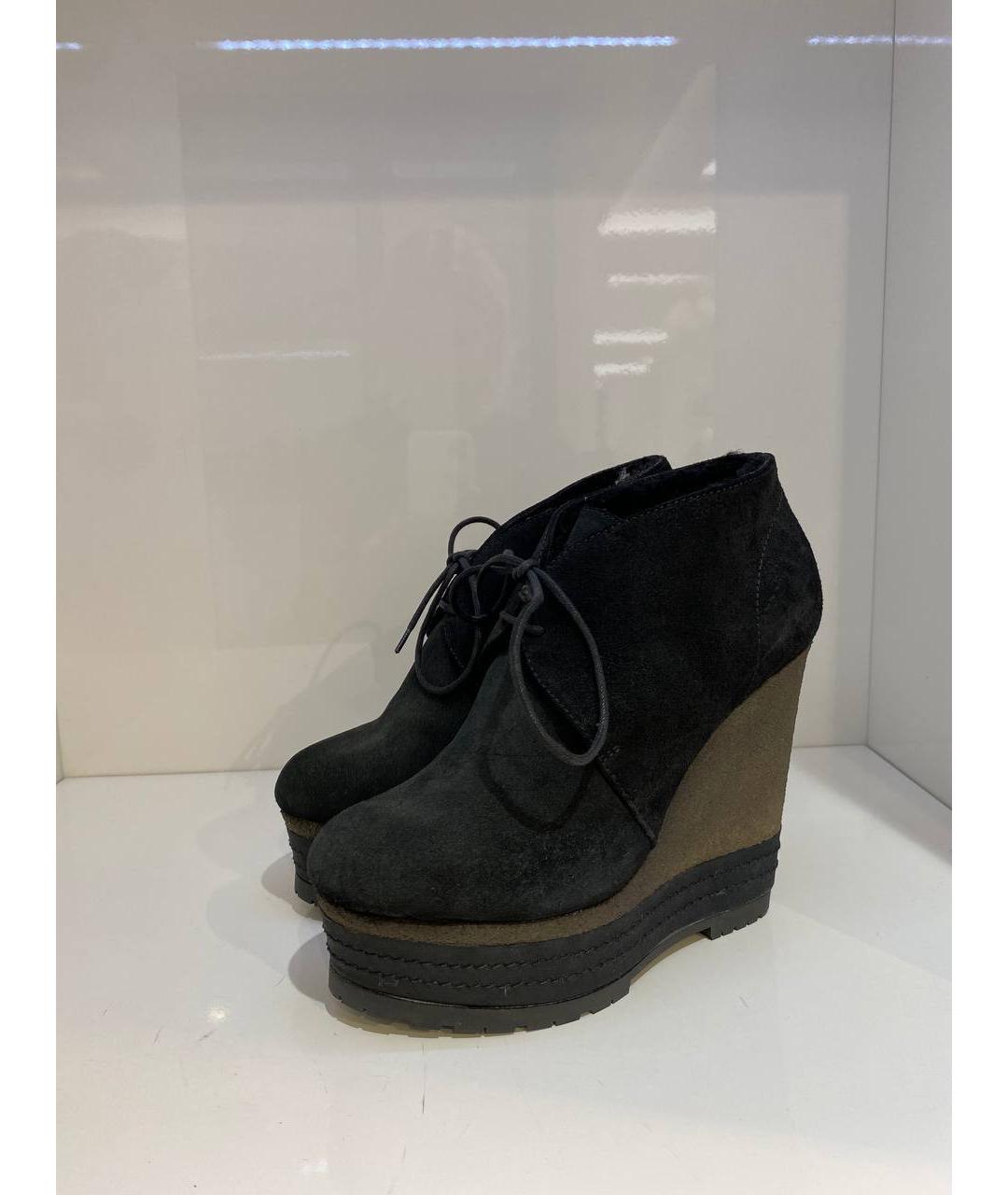 SERGIO ROSSI Черные замшевые ботинки, фото 2