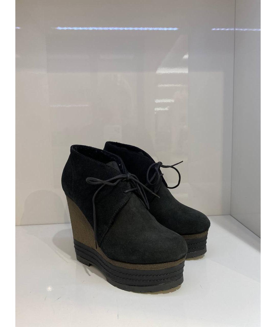 SERGIO ROSSI Черные замшевые ботинки, фото 4