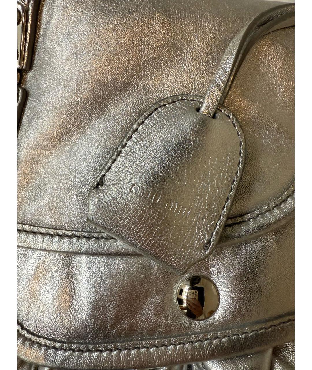 MIU MIU Серебряная кожаная сумка через плечо, фото 7