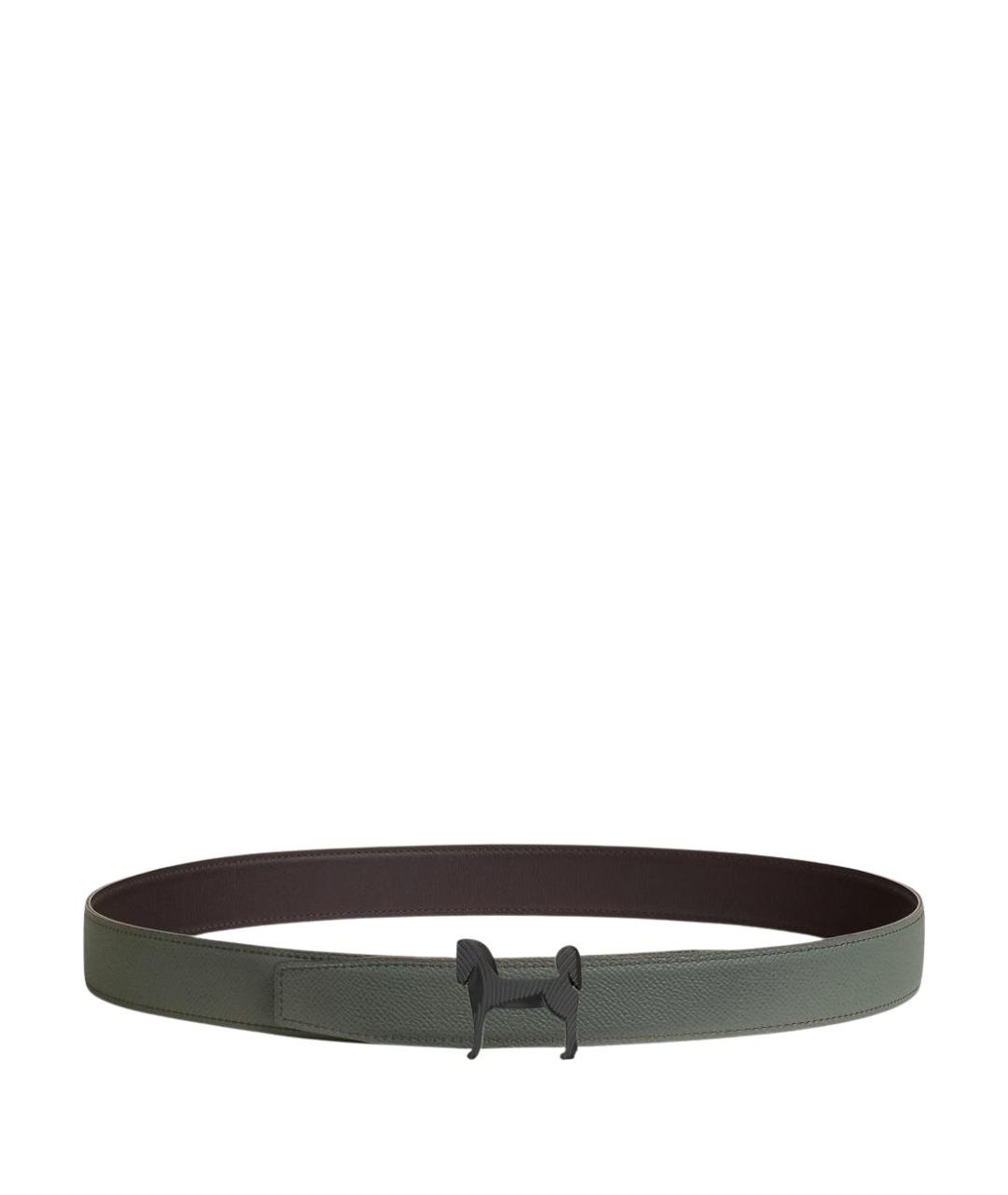 HERMES Антрацитовый кожаный ремень, фото 1