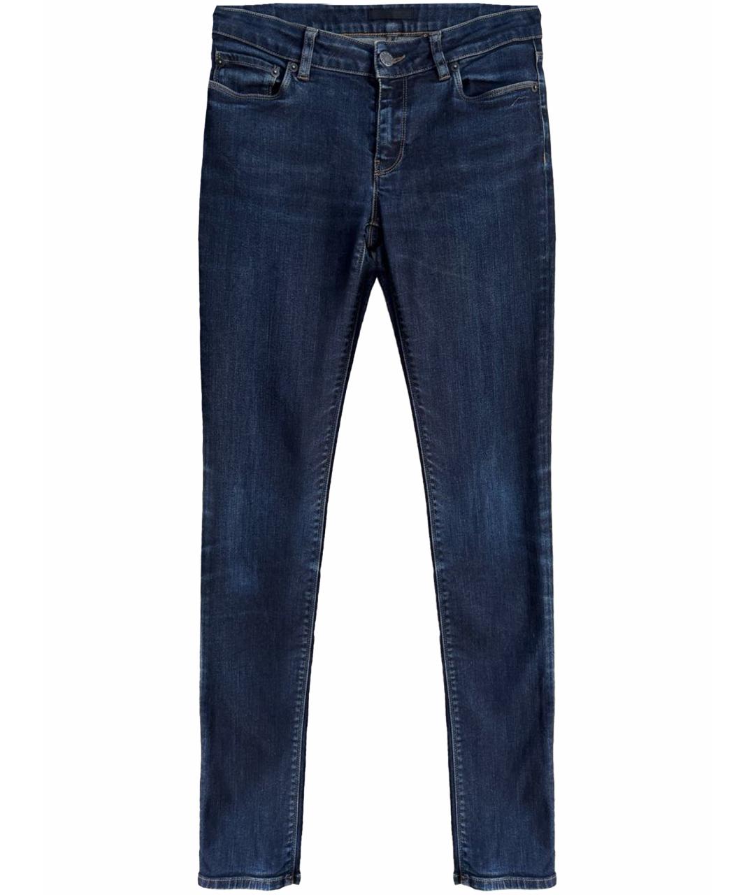 PRADA Темно-синие хлопко-эластановые джинсы слим, фото 1