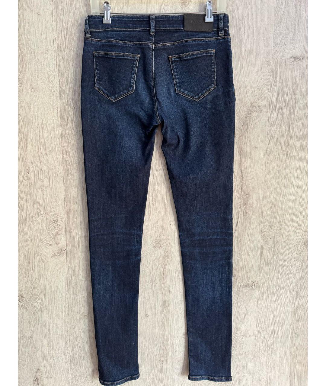 PRADA Темно-синие хлопко-эластановые джинсы слим, фото 2