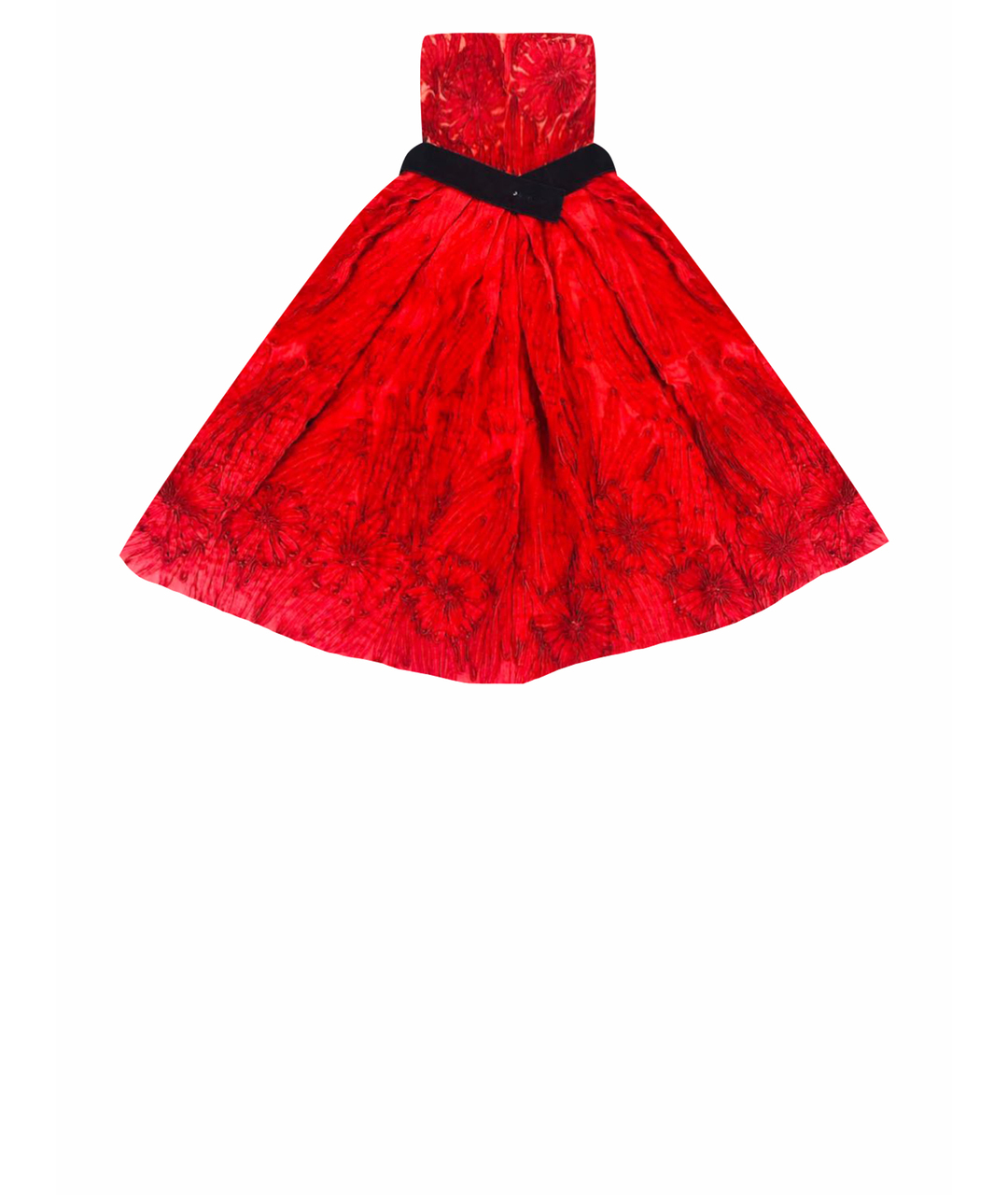 DONNA KARAN Красное шелковое вечернее платье, фото 1