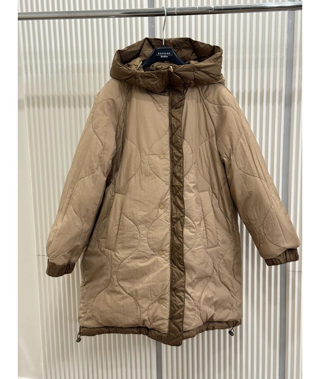 WEEKEND MAX MARA Коричневый полиэстеровый пуховик, фото 7