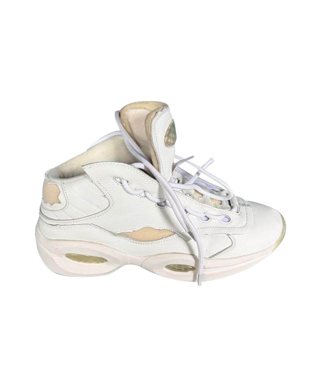 REEBOK Белые кожаные низкие кроссовки / кеды, фото 1