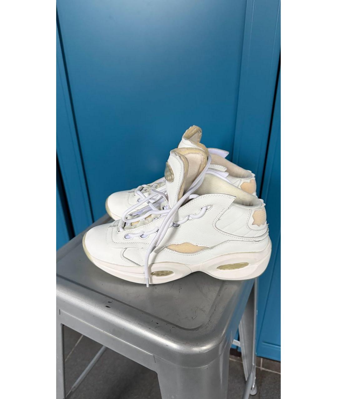 REEBOK Белые кожаные низкие кроссовки / кеды, фото 4