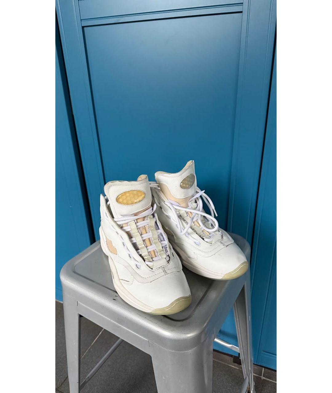 REEBOK Белые кожаные низкие кроссовки / кеды, фото 2