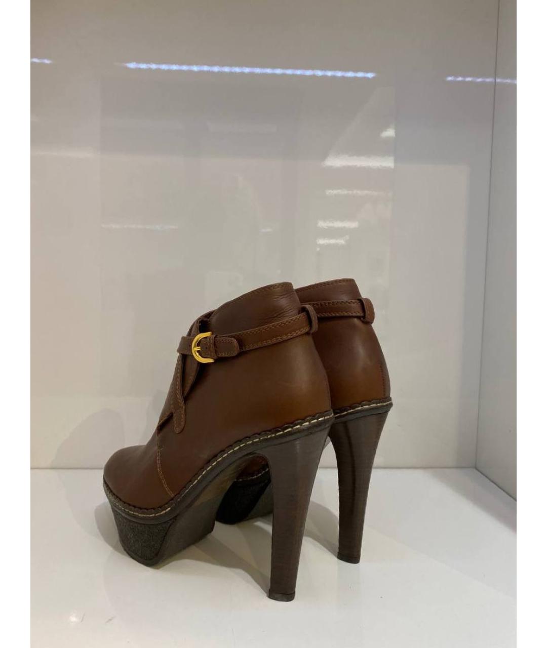 SERGIO ROSSI Коричневые кожаные ботинки, фото 3