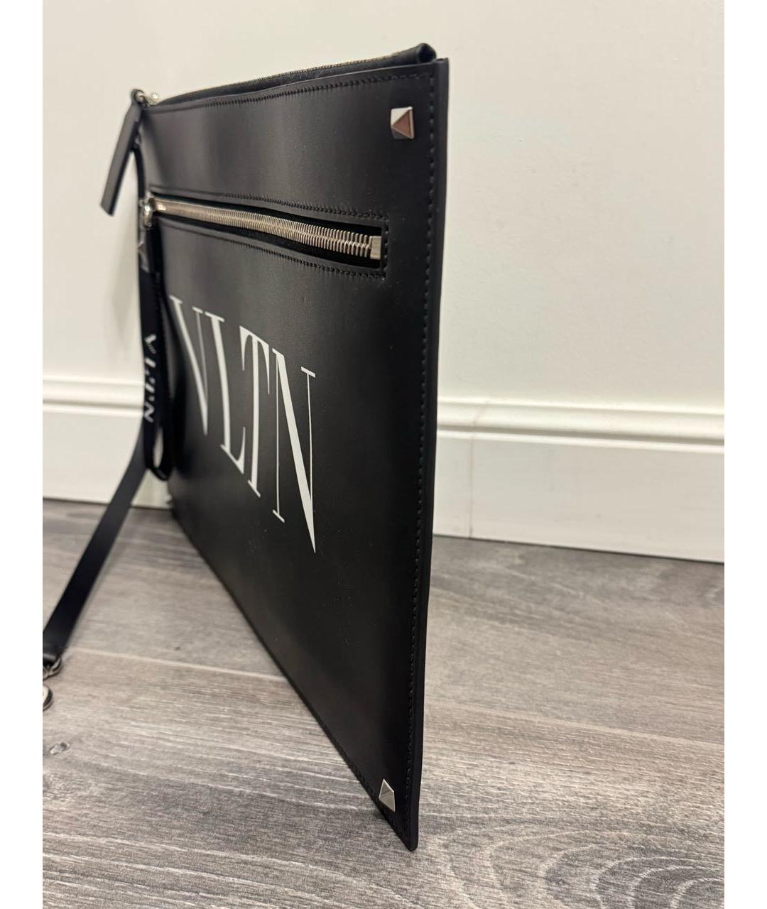 VALENTINO Черная кожаная папка для документов, фото 3