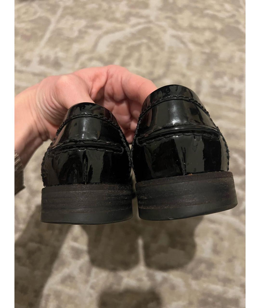 LOUIS VUITTON Черные лоферы из лакированной кожи, фото 8