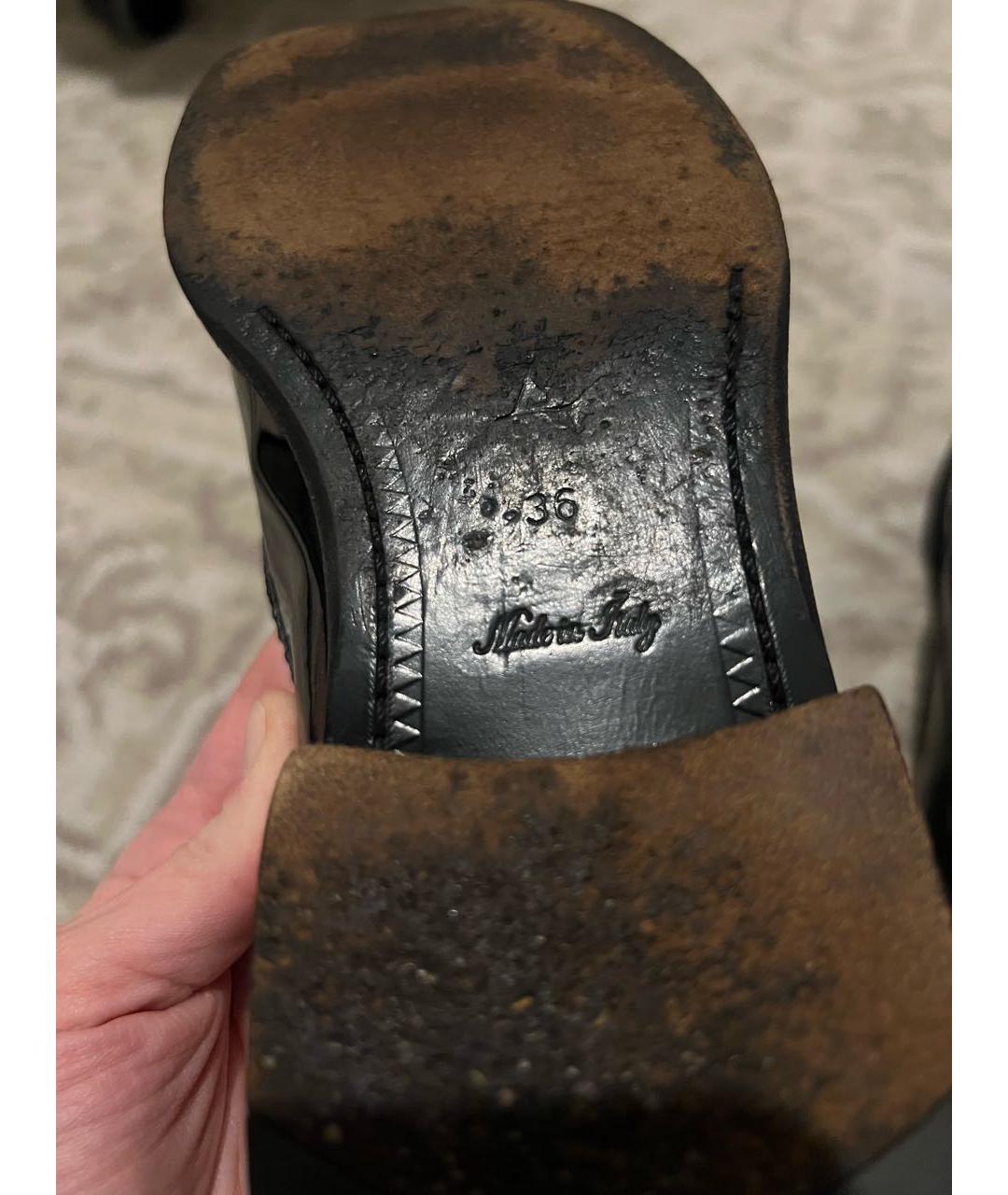 LOUIS VUITTON Черные лоферы из лакированной кожи, фото 7