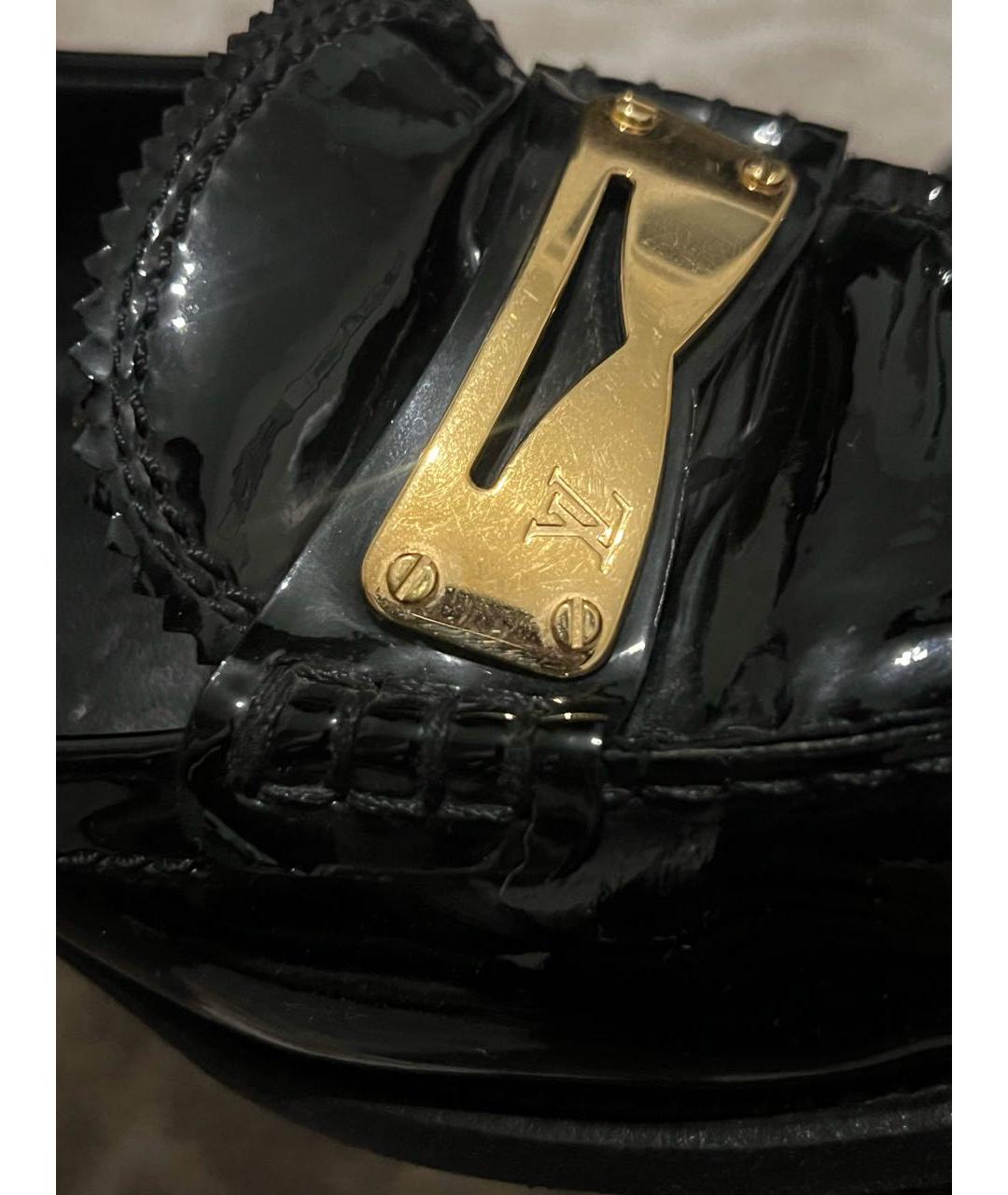 LOUIS VUITTON Черные лоферы из лакированной кожи, фото 5