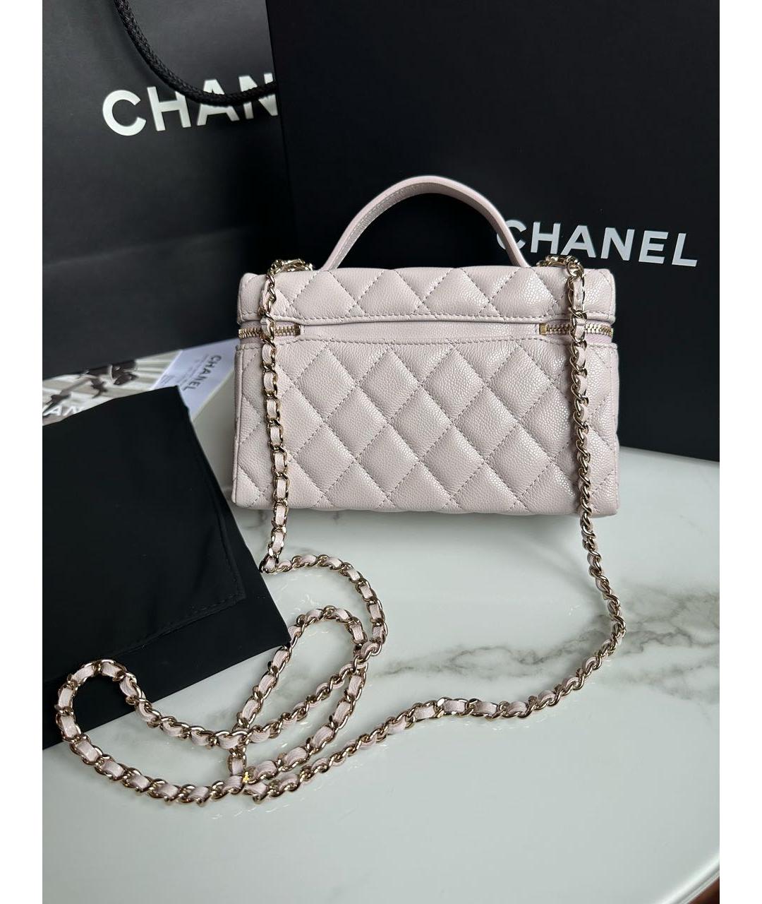 CHANEL Бежевая кожаная сумка через плечо, фото 3