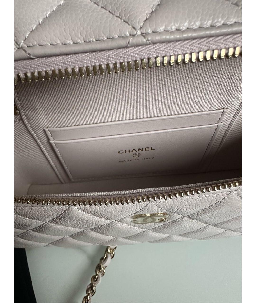 CHANEL Бежевая кожаная сумка через плечо, фото 4