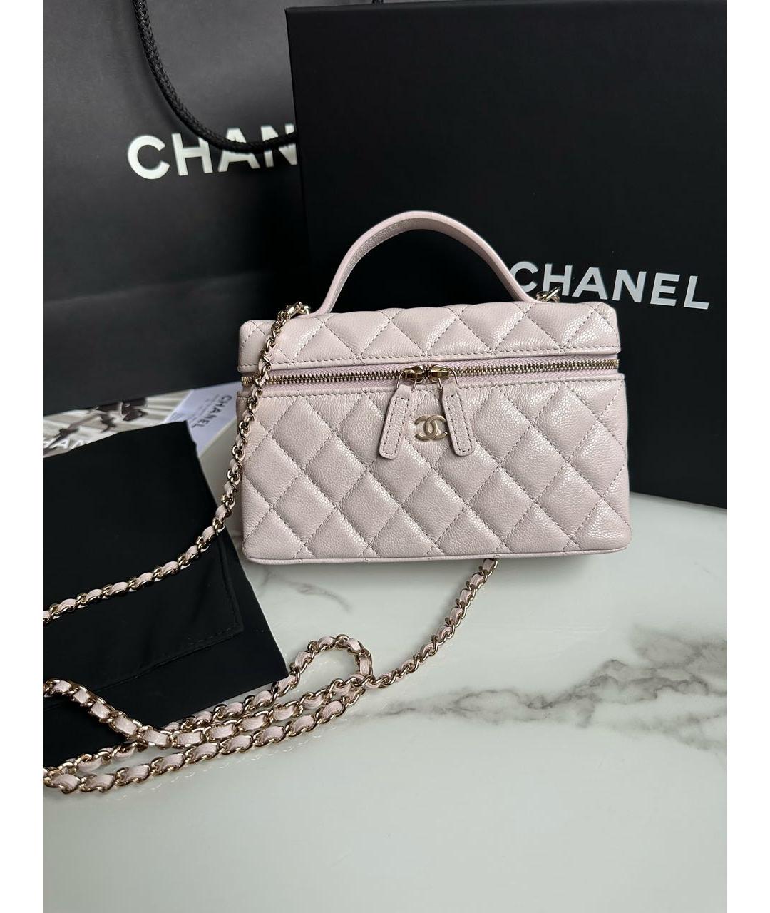 CHANEL Бежевая кожаная сумка через плечо, фото 5