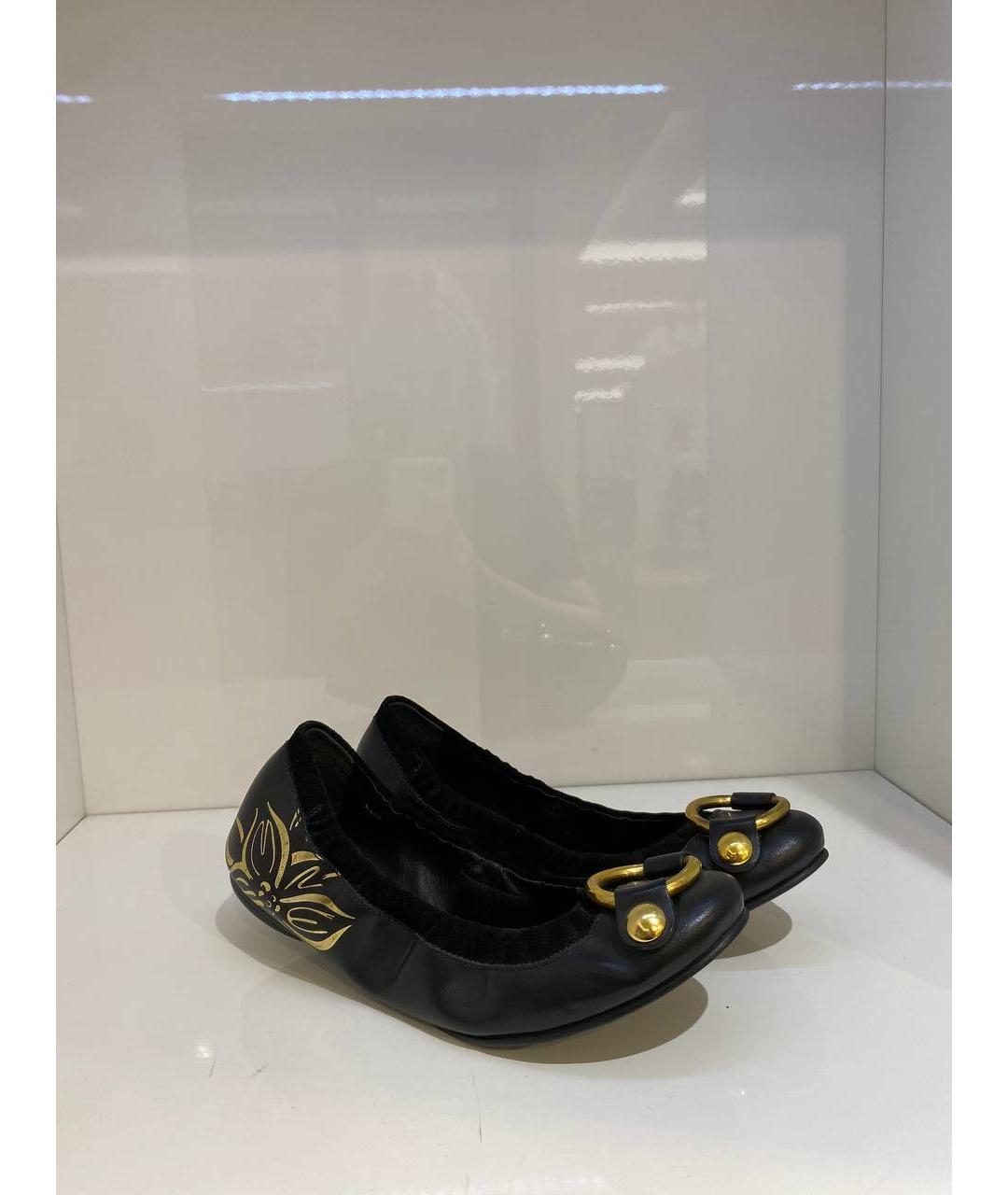 SERGIO ROSSI Черные кожаные балетки, фото 4