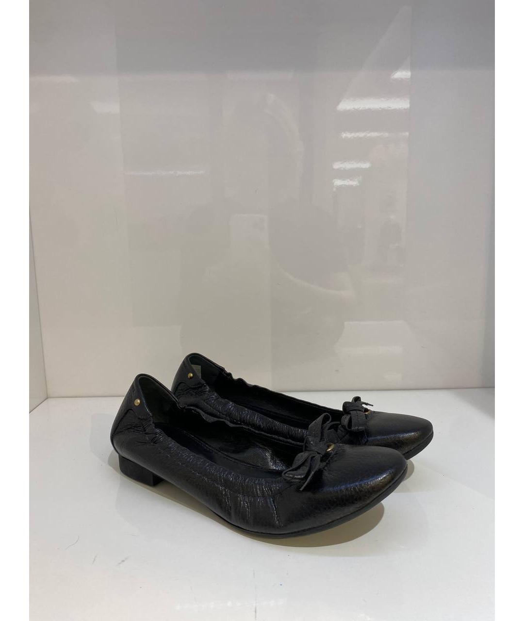 SERGIO ROSSI Черные кожаные балетки, фото 4