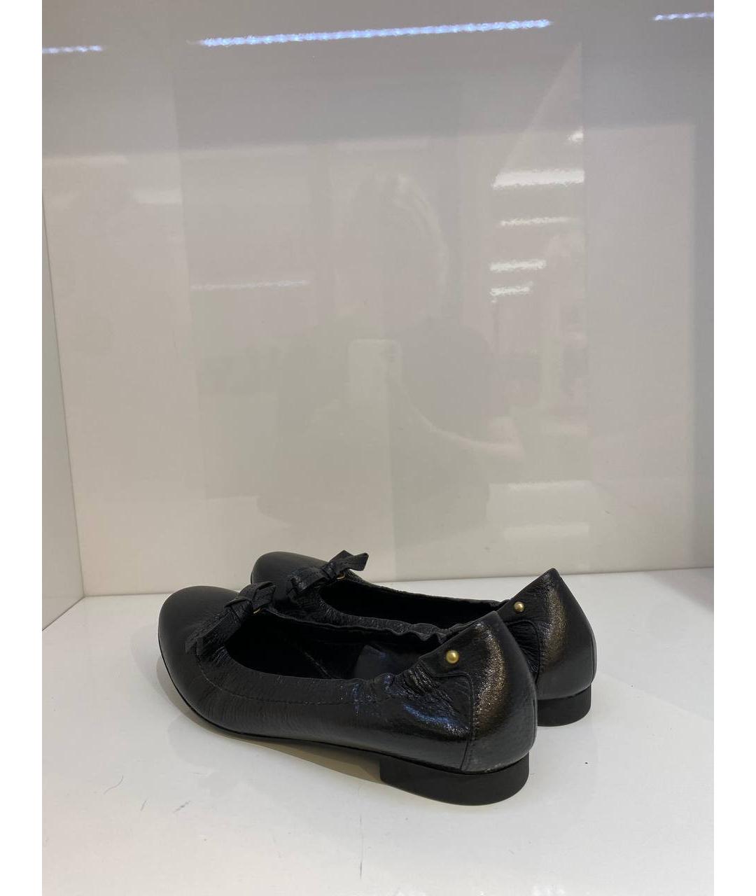 SERGIO ROSSI Черные кожаные балетки, фото 3