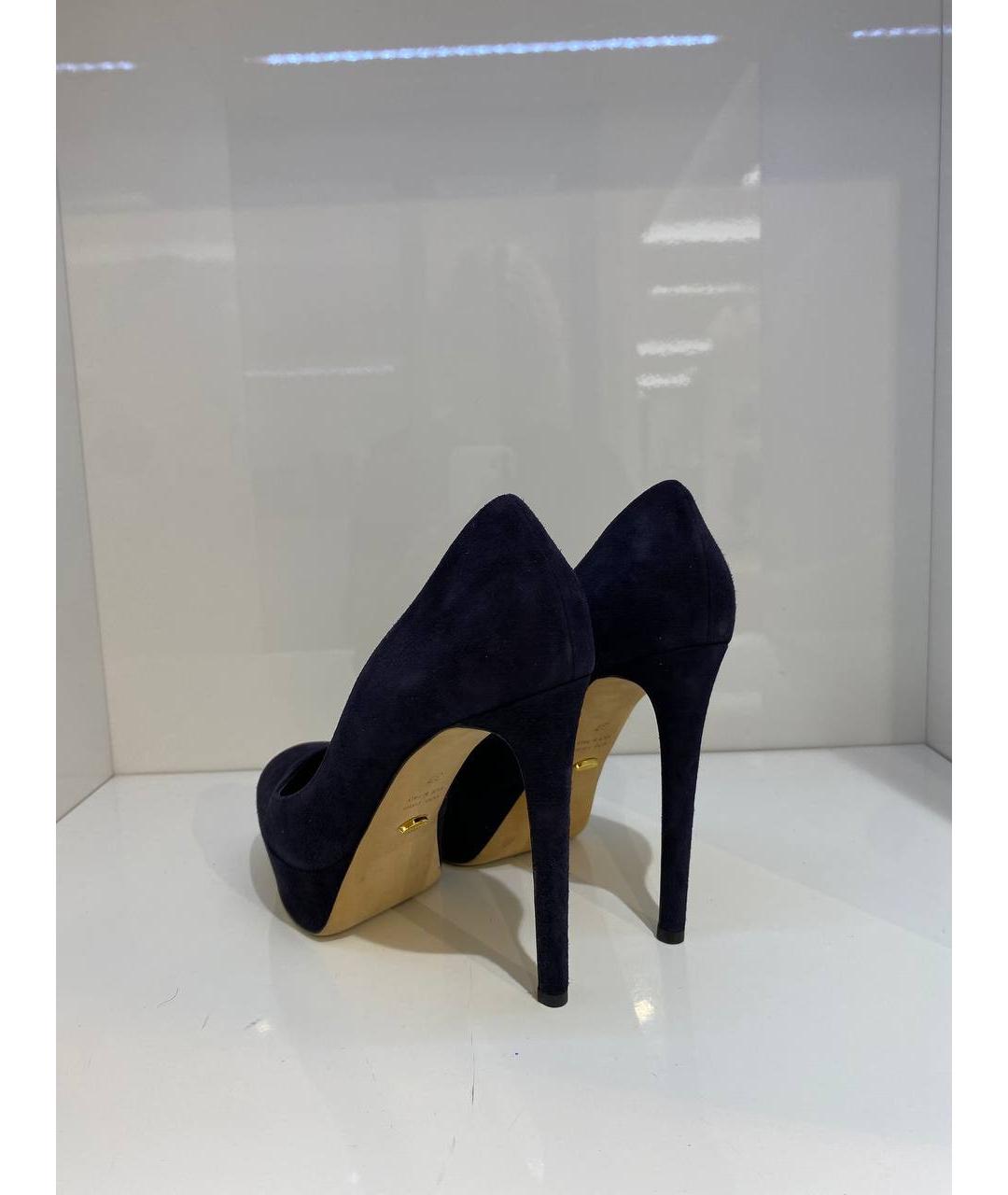 SERGIO ROSSI Темно-синие замшевые туфли, фото 3