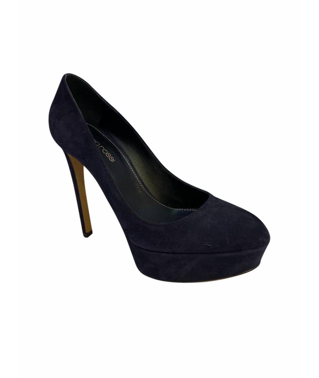 SERGIO ROSSI Темно-синие замшевые туфли, фото 1