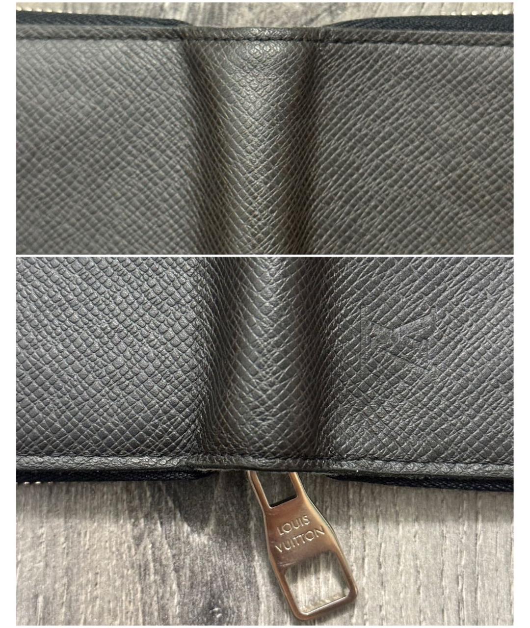 LOUIS VUITTON Черный кожаный кошелек, фото 5