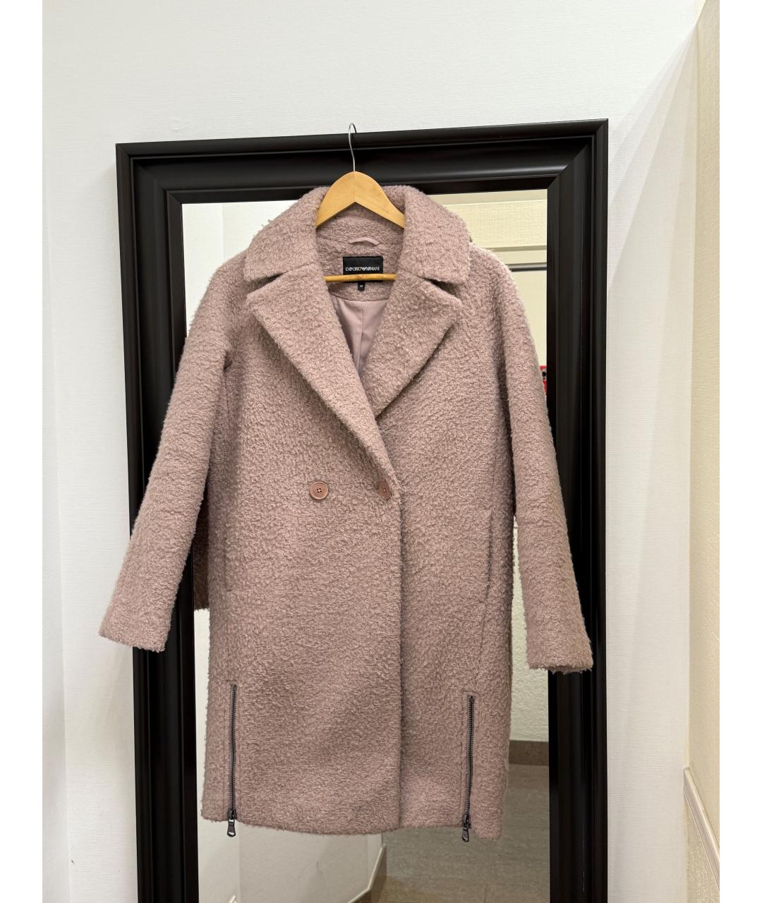 EMPORIO ARMANI Розовое полиэстеровое пальто, фото 2