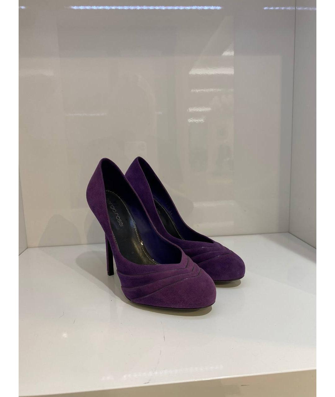 SERGIO ROSSI Фиолетовые замшевые туфли, фото 4