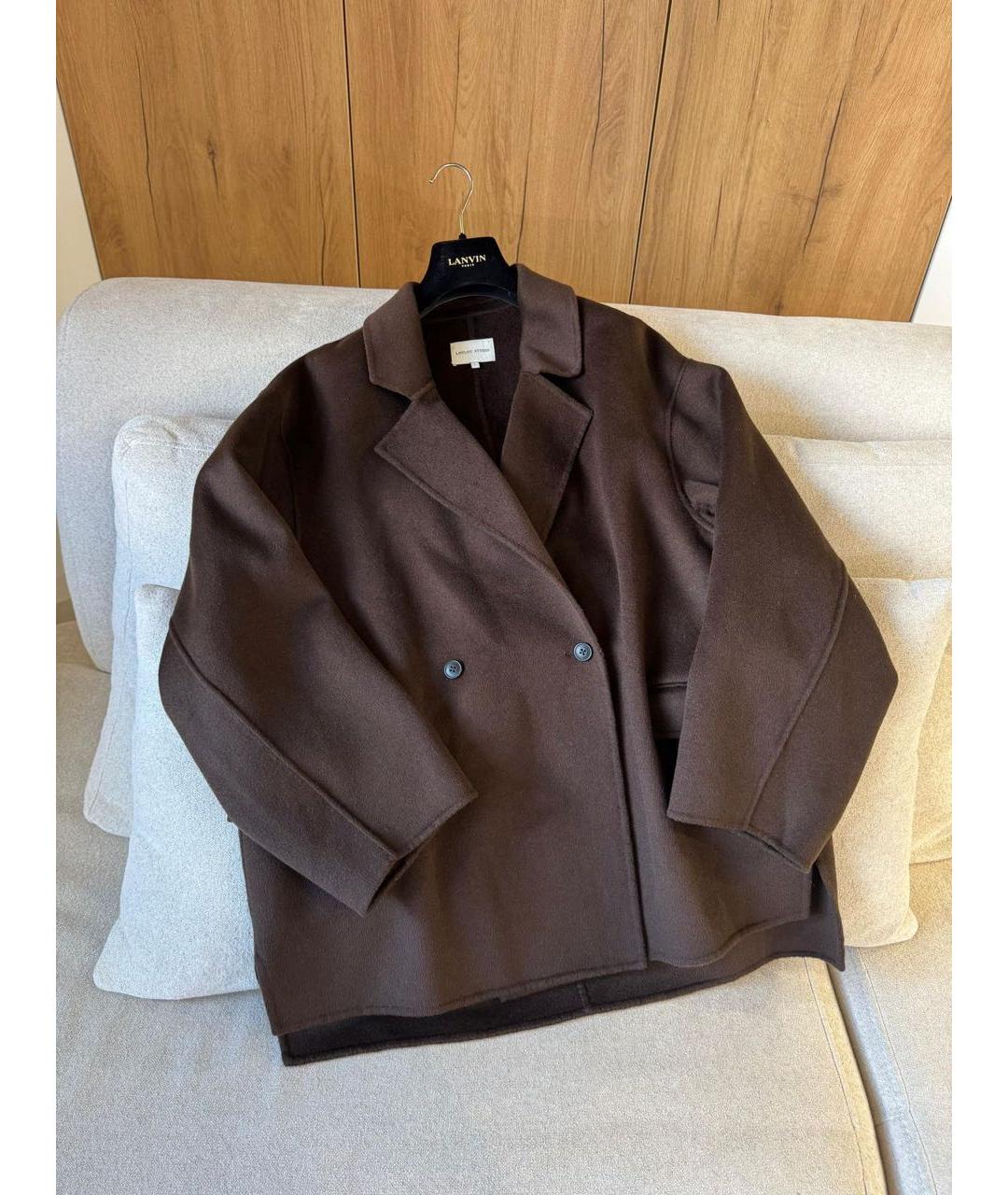 LOULOU STUDIO Коричневое пальто, фото 3