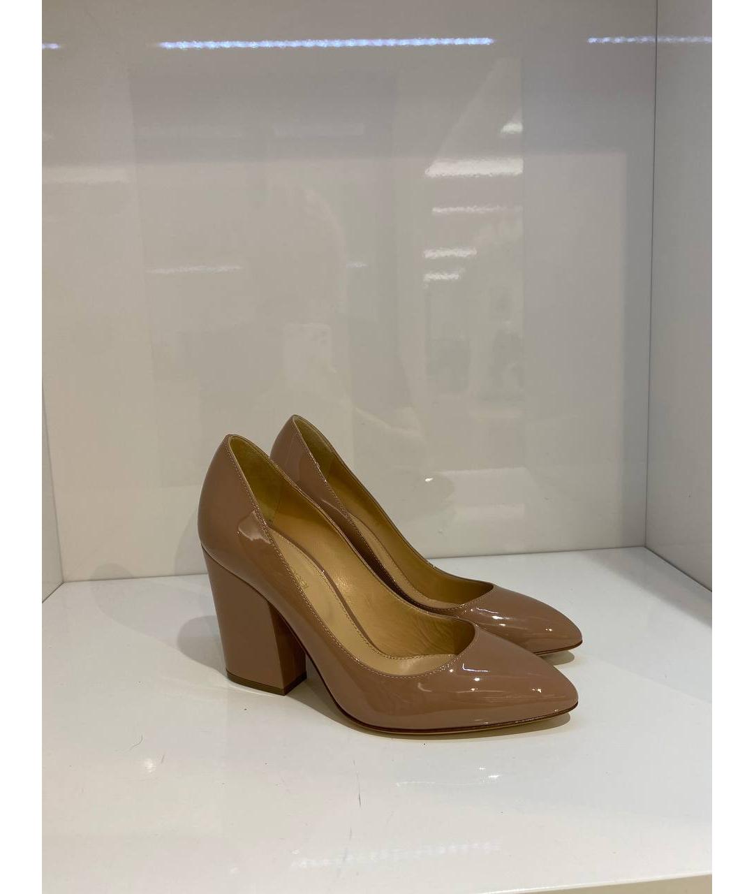 SERGIO ROSSI Бежевые кожаные туфли, фото 4