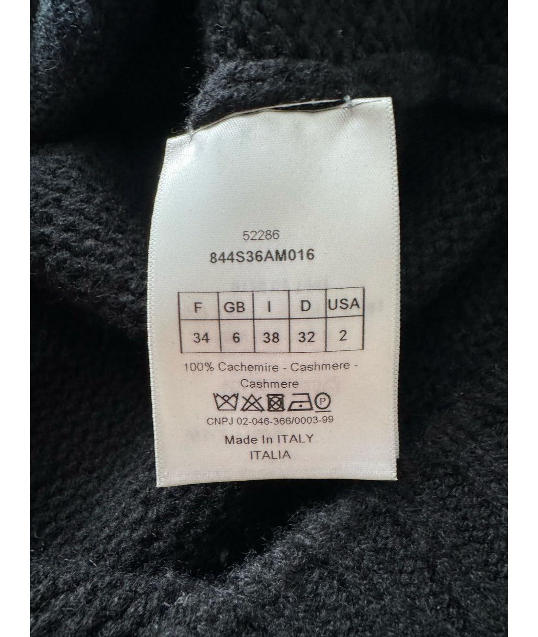 CHRISTIAN DIOR Черный кашемировый джемпер / свитер, фото 3