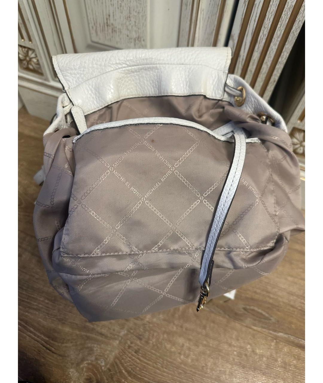 MICHAEL KORS Белый кожаный рюкзак, фото 6