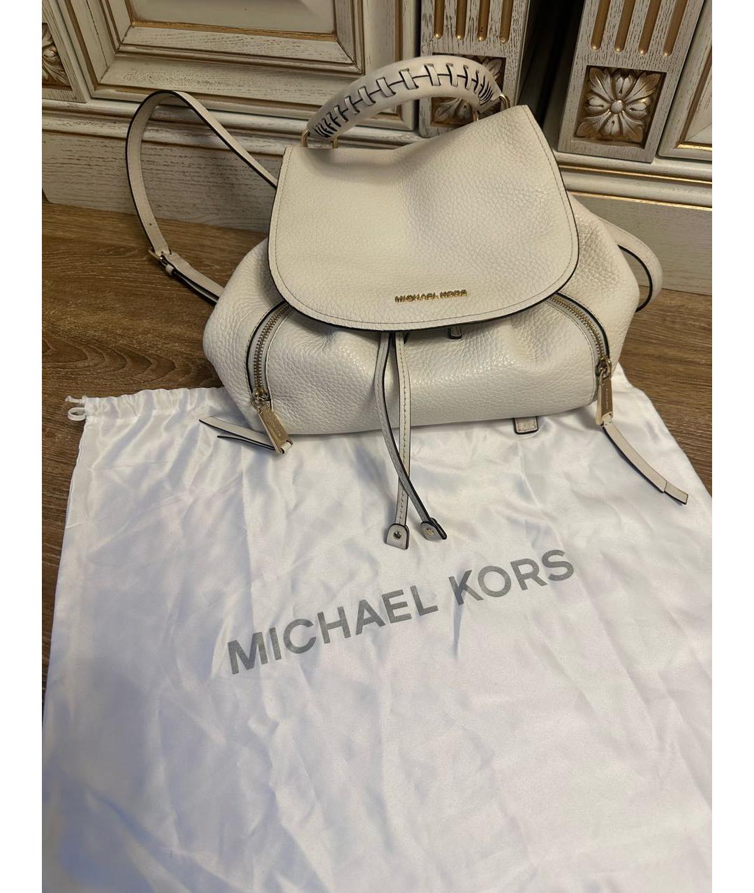 MICHAEL KORS Белый кожаный рюкзак, фото 7
