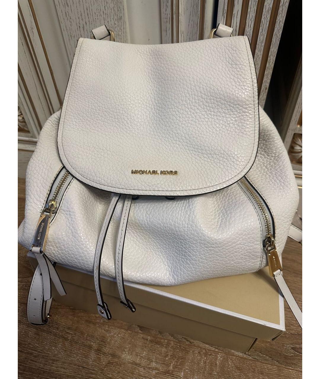 MICHAEL KORS Белый кожаный рюкзак, фото 4