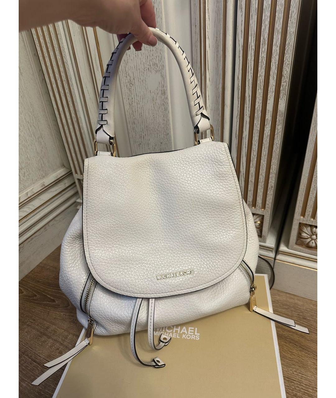MICHAEL KORS Белый кожаный рюкзак, фото 9